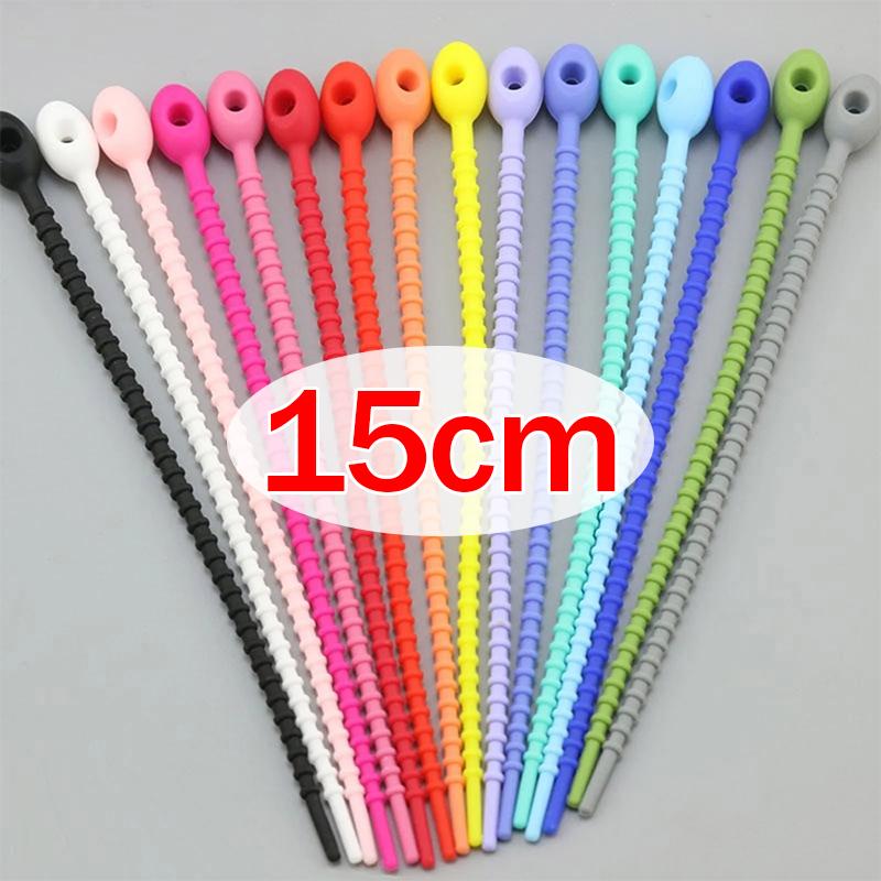 

Silicone Reusable Cable Ties Multicolor Cable Wire Organizer Winder Storage Holder Food Saver Bag Clips Earphone Line Tidy Ties 10PCS