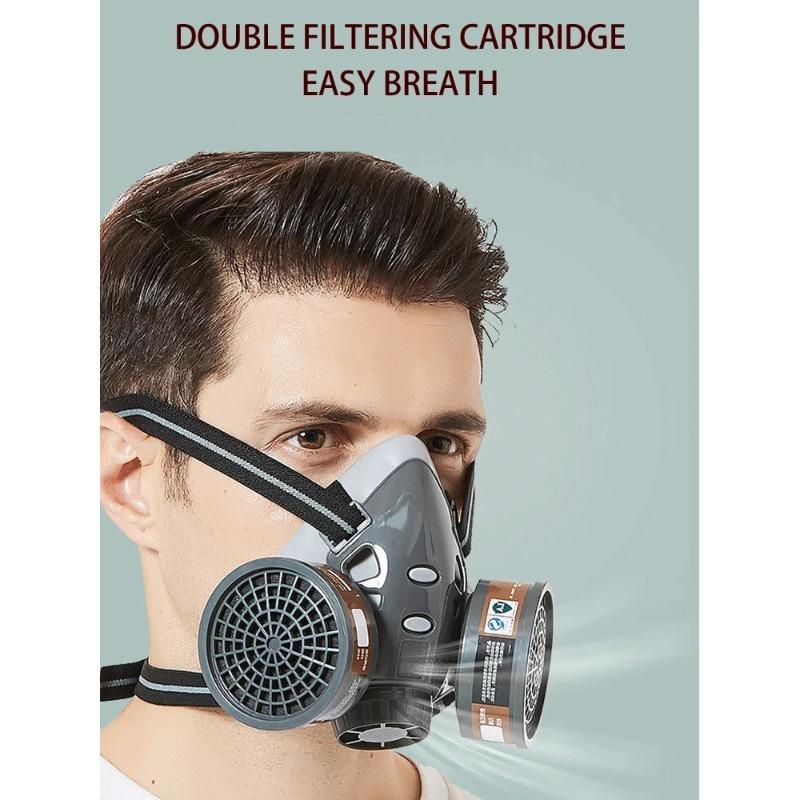 Half Face Respirator DustDouble Filters  For Home Emergency Factory Industry Survival Safety Painting Spraying
