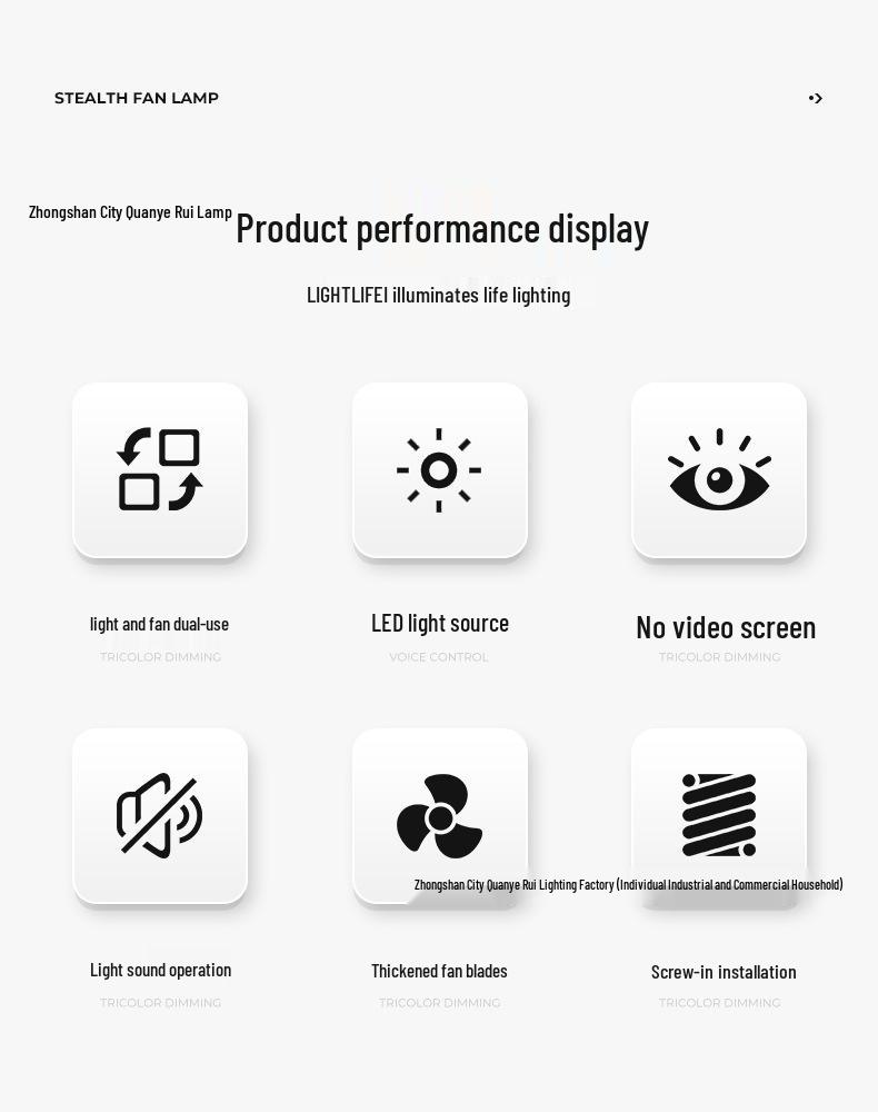 E27 Energy-Saving LED Ceiling Fan Light for Bedroom, Dining Room & Kitchen