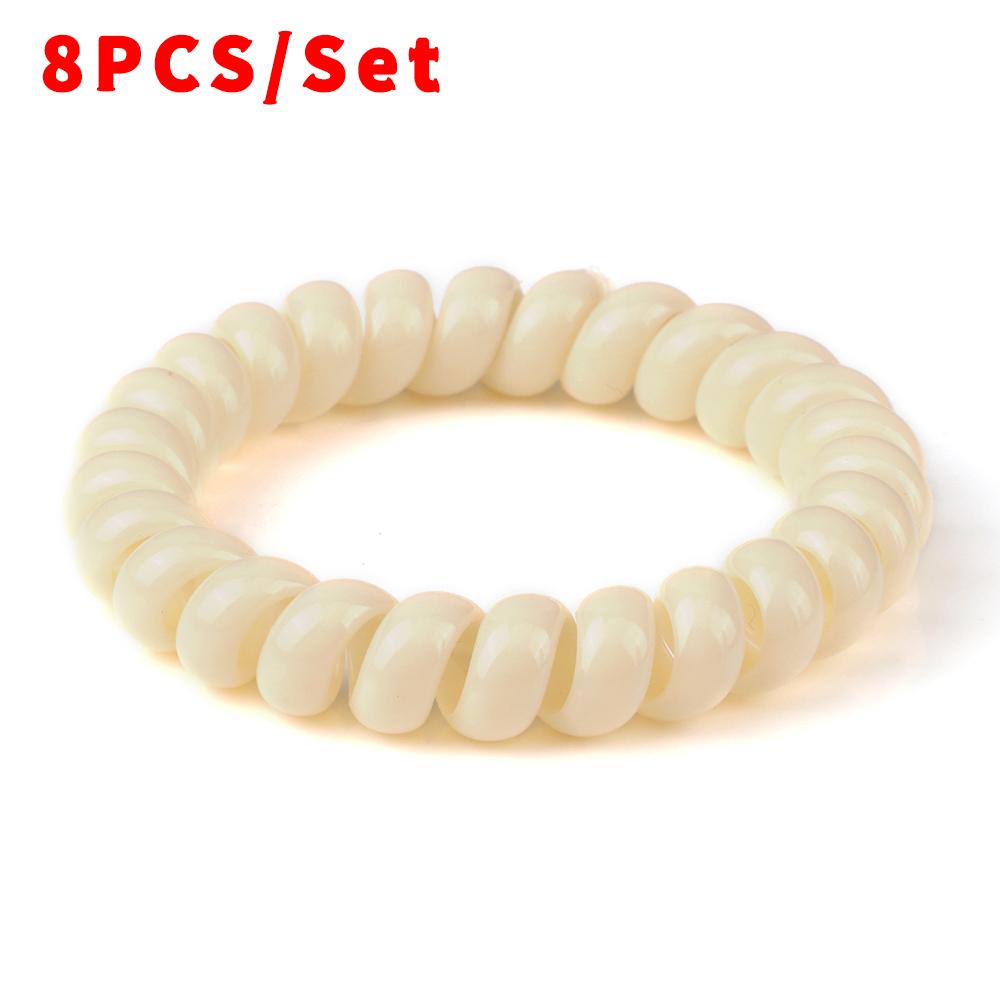 8PCS/Set Fashion Girls Telephone Wire Elastic Hair Bands Hair Ties for Women Ponytail Holder Hair Rope Accessories Gum