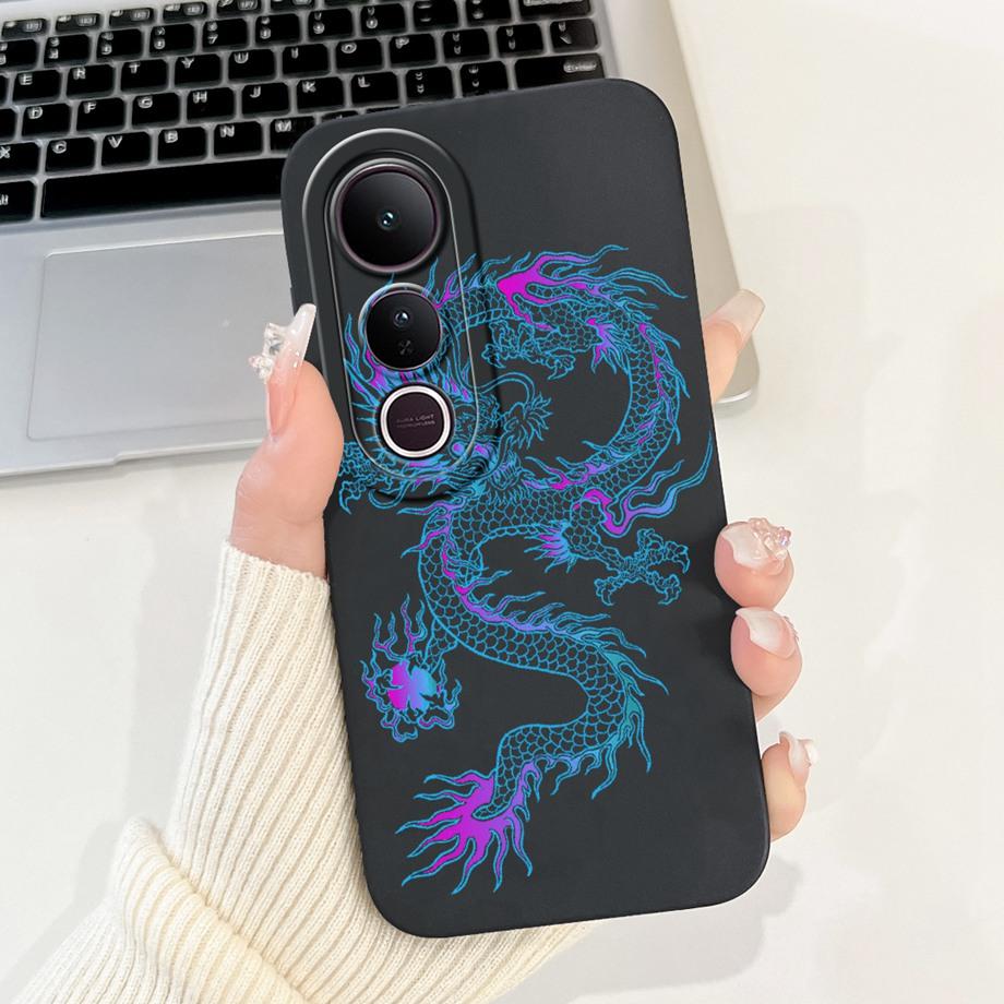 Für Vivo V50 Lite 4G 5G V50 5G Handyhülle Silikon Weiche Rückabdeckung Für Vivo V2441 V2427 Bumper Drache Katze Blume Schmetterling Capa
