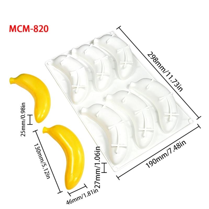 Stampi in Silicone a Forma di Banana per Mousse, Torta, Cioccolato, Gelato per Cottura e Preparazione di Dolci Design Flessibile Antiaderente