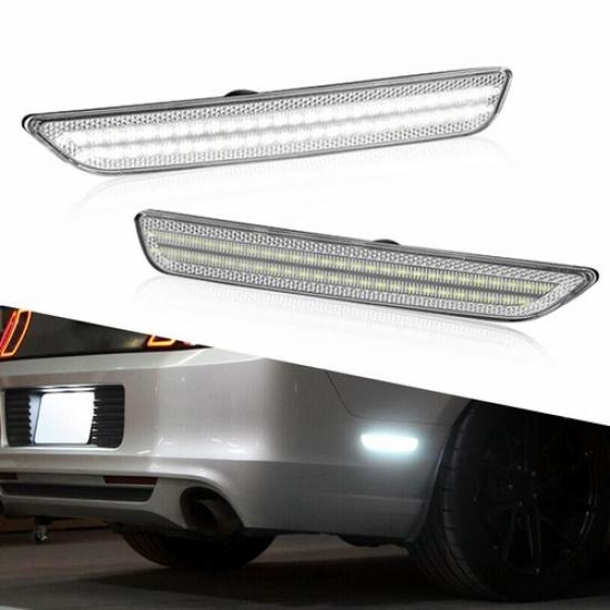 For 2010-2014 Ford Mustang Smoked Lens Front & Rear LED Side Marker Lights 4PCS