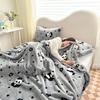 Thick Flannel Plush Velvet Panda Plaid Blanket: Cozy Nap and Gift Blanket