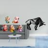 Fortune God Resin Figurines And Bull Statue Ornament Set for Entryway Tabletop Desk Shelf Office
