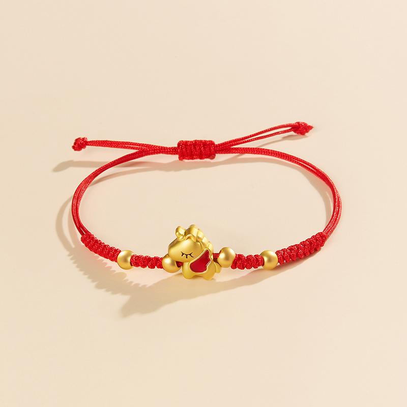 Chinese Style 2026 Horse Year Zodiac Bracelet For Women Men Lucky Hand-Woven Red Rope Bracelet New Year Jewelry Party Gift