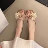 Holiday Style Flower Toe Cool Slippers Women's Summer Wear Flip-flops Beach Shoes Flat Slippers Large Size