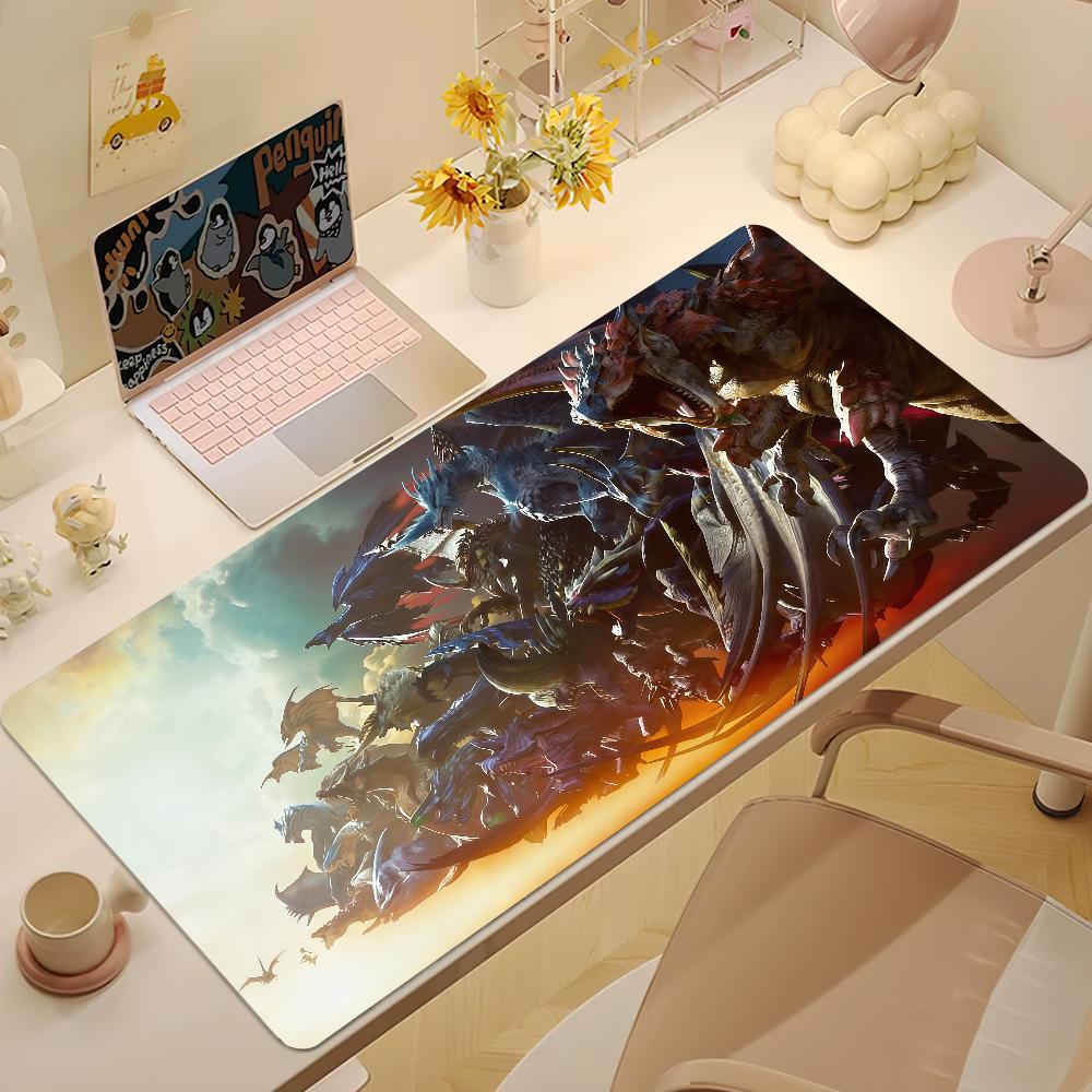 Game Mmonster Hunter Wwilds Mouse Pad Large Nonslip Lockedge Desktop Computer Desk Mat Keyboard Mousepad Office Gamer Student