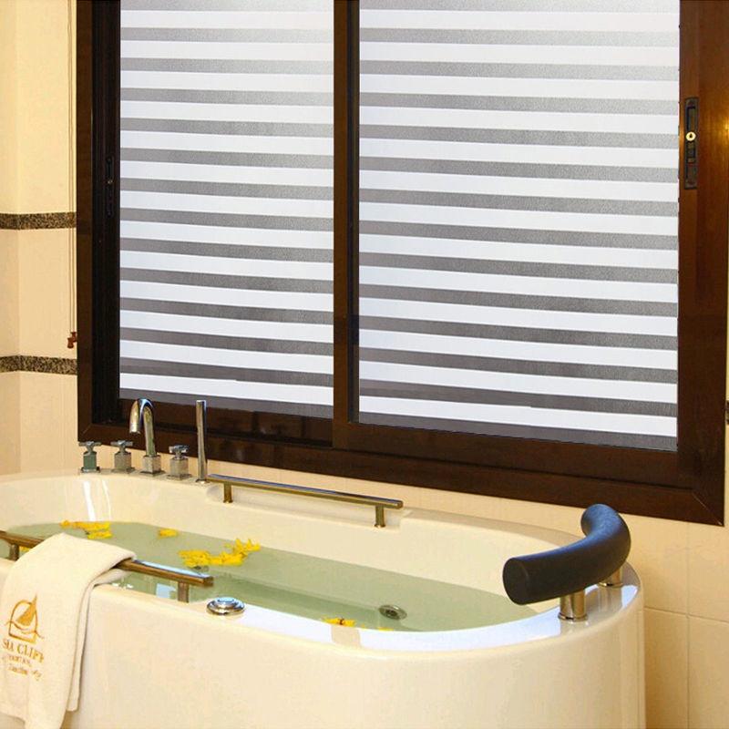 YH  45x200cm Striped Frosted Privacy Glass Window Film Self Adhesive Home Decor PVC