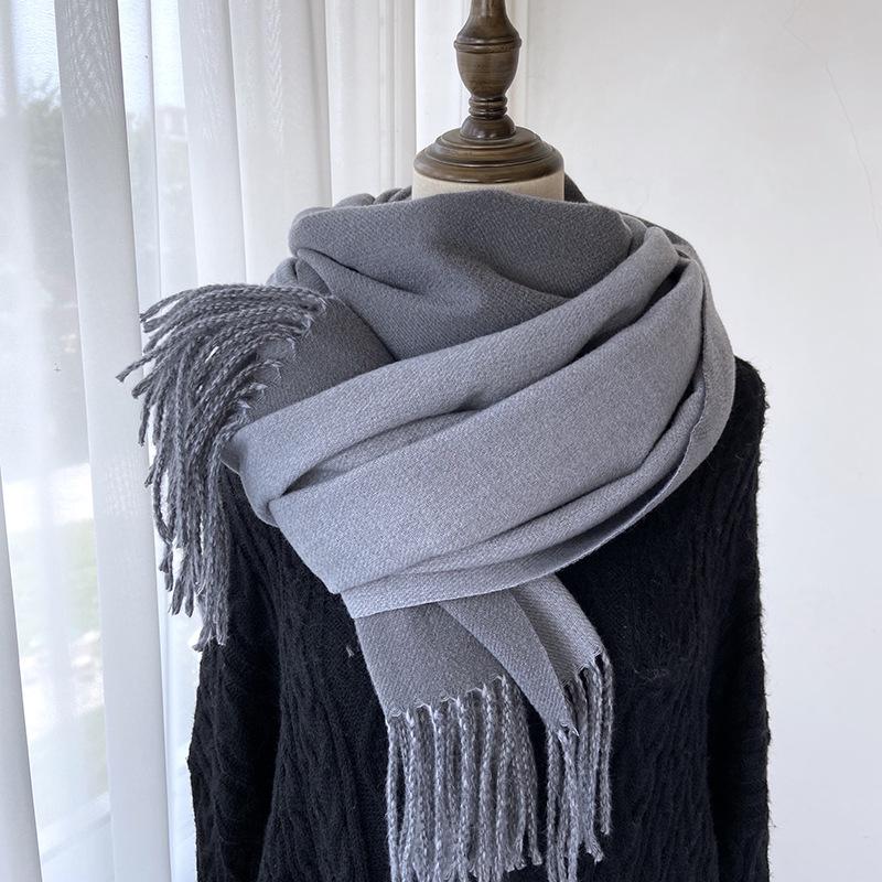 Fashionable And Trendy Scarves For Women In Autumn And Winter, New Mid Length Scarves With Sweet And Warm Tassel Shawls For Students And Couples