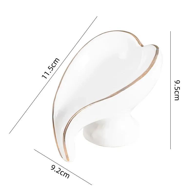 Leaf Shape Soap Box Soap Dish with Drain Water Showers for The Bathroom Soap Dish Soap Holder Bathroom Storage