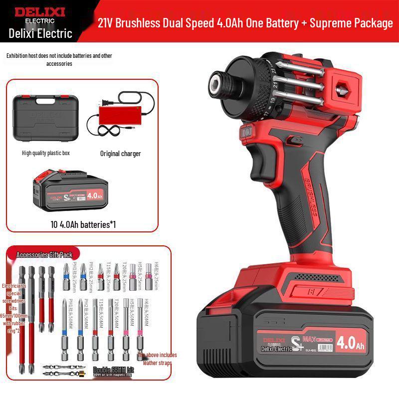 Delixi Rechargeable Brushless Electric Screwdriver & Drill Combo