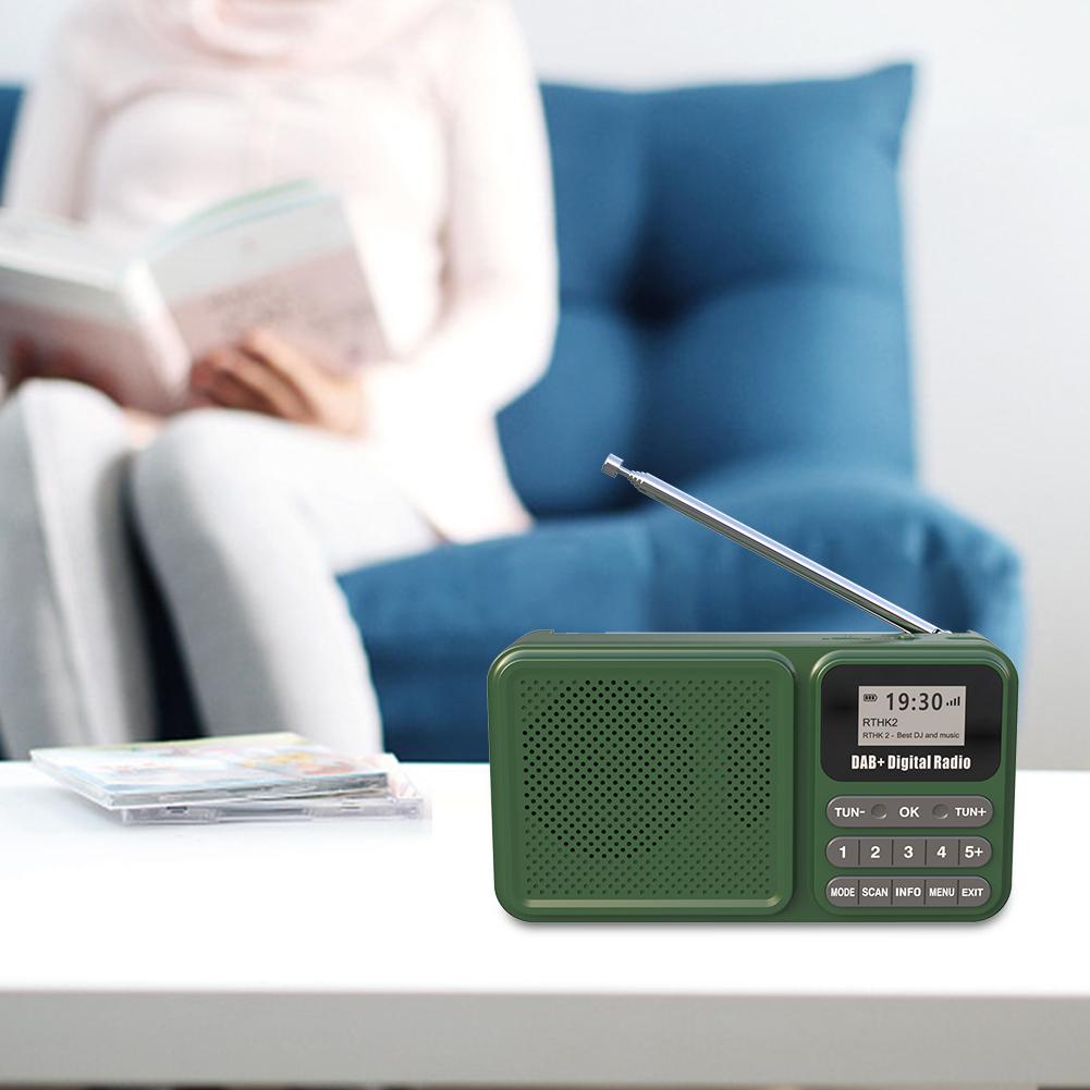 Portable DAB+ Digital Radio Bluetooth-Compatible Solar Powered/Rechargable Loudspeaker Supports U Disk TF Card MP3 Play