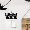Funny Black Cat Pattern Wall Switch Stickers for Door Bathroom Bedroom Decoration Halloween Wall Decals Kids Home Decoration