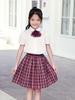 Shenzhen School Uniform Summer Set for Primary Boys & Girls: Short-Sleeved Shirt, Plaid Pants, Skirt, Short Skirt, and Bow Tie