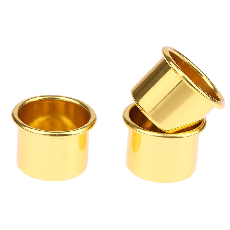 10ks Mini kulatý šálek na svíčku Zlatý kutilský svícen Držák na výrobu podnosu Příslušenství na nádobu Hliníkové díly pro domácí párty