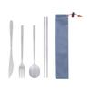 Boundless Voyage Titanium Camp Cutlery Set Chopsticks Spoon Fork Knife Lightweight Sturdy Compact Cookware Solo Camping Outdoor Camping Equipment