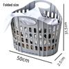 Foldable Plastic Laundry Basket for Clothes and Toys - Hollowed-Out Design for Bathroom Storage