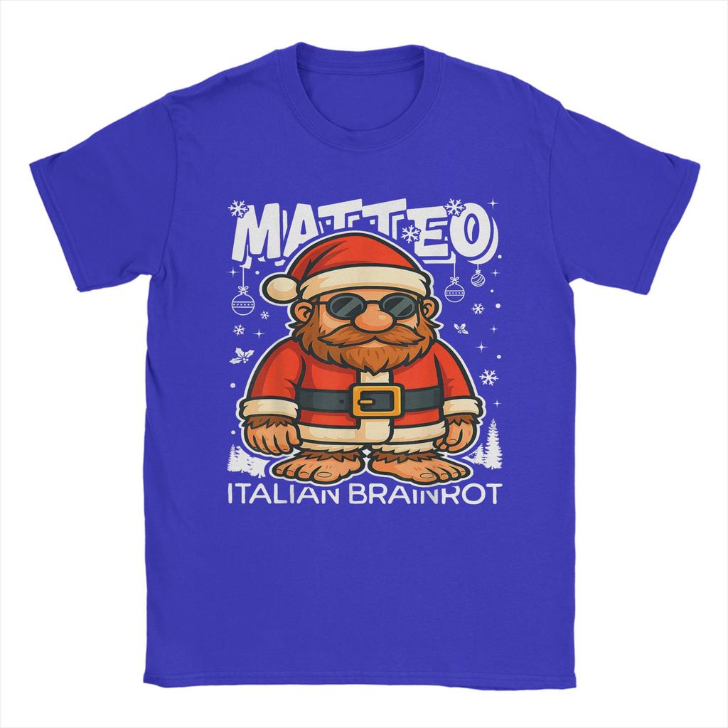 Harajuku T-shirt Matteo Jultomten Italiensk Hjärnröta Jul T-shirts Tee Shirt för Estetisk Vardaglig Kortärmad Topp Tees