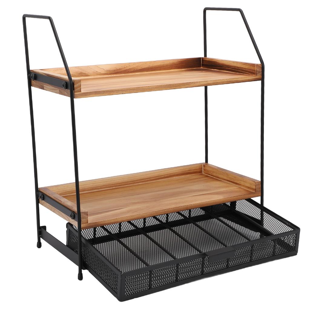 Kitchen Countertop Seasoning Storage Rack Double Layer Multi Purpose Organizer Shelf for Coffee Bar Home Cabinet Pantry