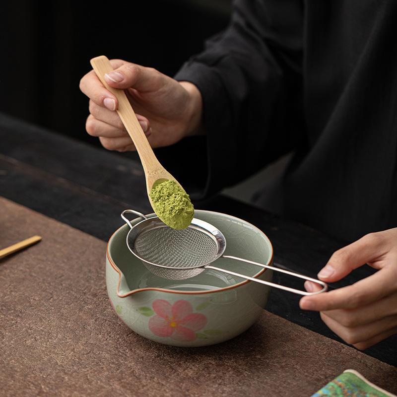 4/8 Stück Handgezeichnete Matcha-Schale im chinesischen Stil mit Matcha-Besen-Set, Japanisches Tee-Set Enthält Matcha-Schale mit Ausguss Geschenkbox