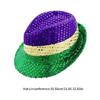 Mardi Gras Party Dress Up Set Sequins Fedora Cap Neckwear Braces Festival Supply