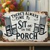 Vintage Metal Porch Wall Art Sign Rustic Farmhouse Decor Gift 20x30cm Aluminum Engraving