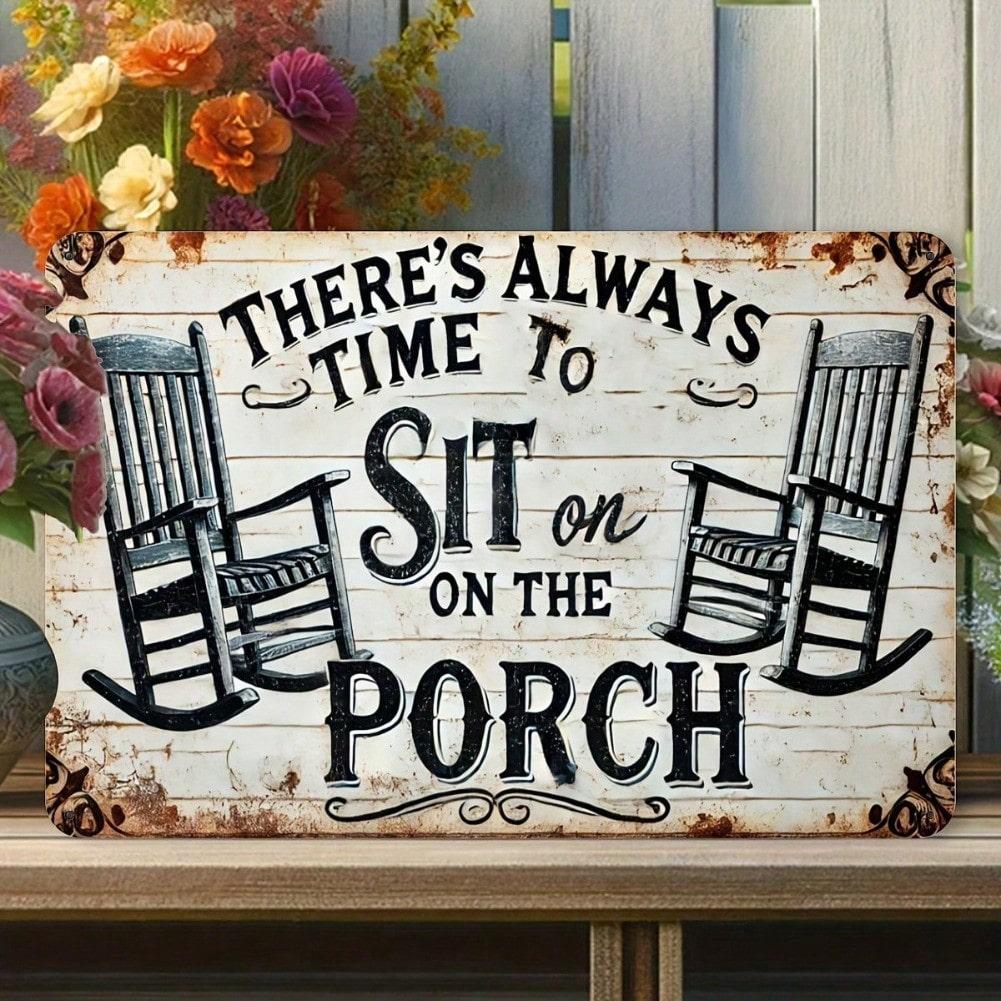 Vintage Metal Porch Wall Art Sign Rustic Farmhouse Decor Gift 20x30cm Aluminum Engraving