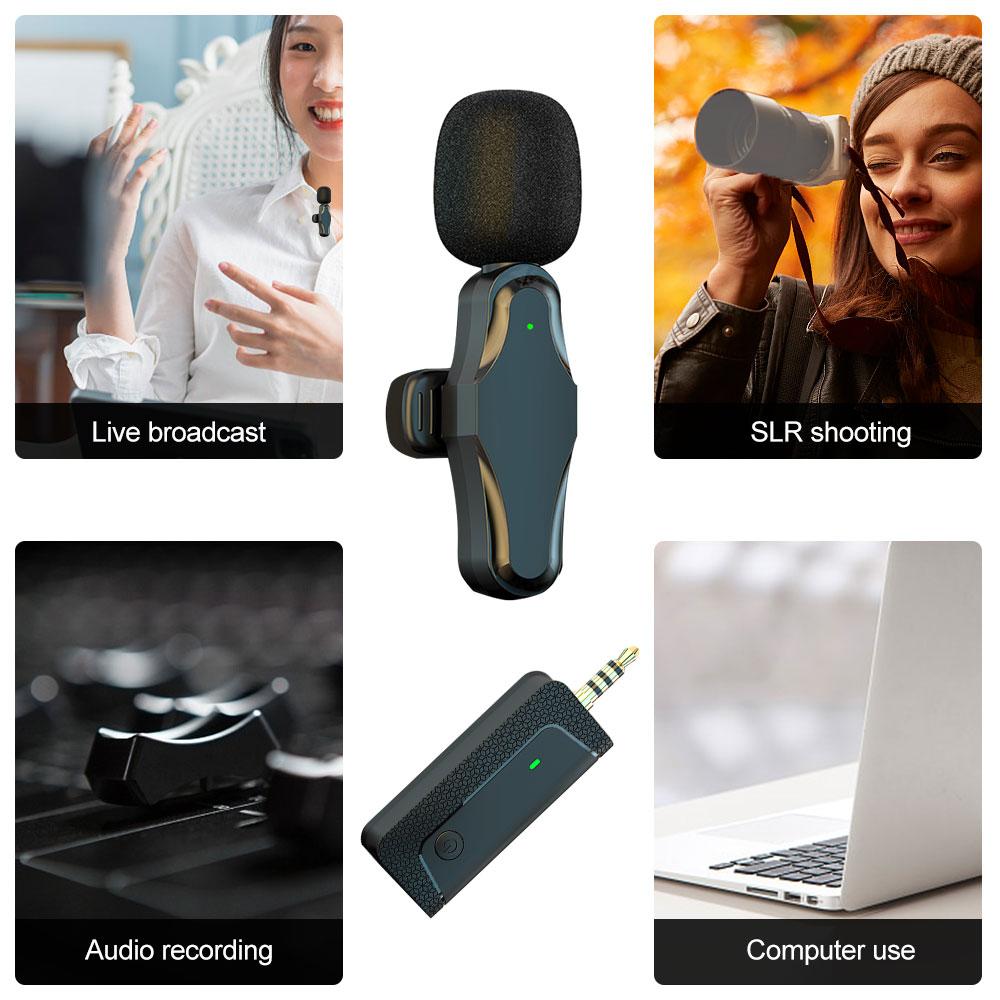 Professional Wireless Lavalier Bluetooth Mini Microphone For iPhone iPad Android Live Broadcast Gaming Recording Interview Vlog