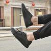 Herren-Flats aus echtem Leder, handgefertigt, atmungsaktive Herren-Sneakers, hochwertige Herren-Freizeitschuhe, vielseitige Schnür-Skateschuhe für Herren