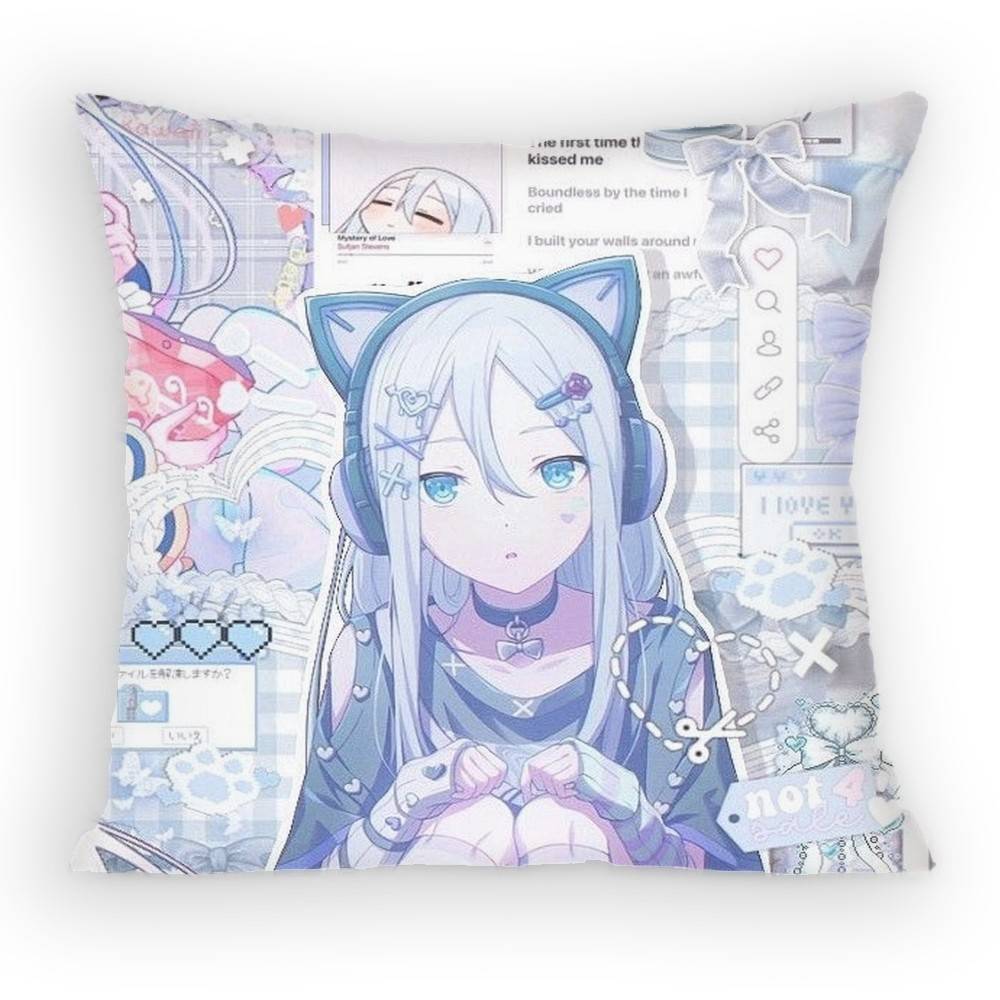 Project Sekai Yoisaki Kanade World Pillow Case Anti-Dustmite Pillowcase Invisible Zipper Silky Short Plush Sofa Cushion Cover
