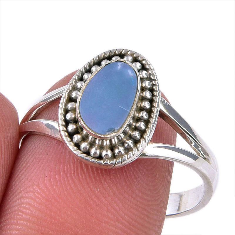 

Natural Australian Opal Gemstone 925 Solid Sterling Silver Ring Size 9.5 i5Q82