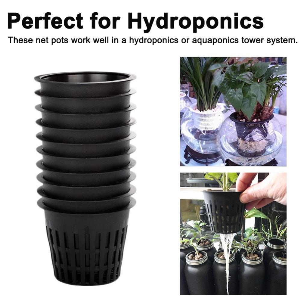 10Pcs New Mesh Pots Hydroponic Basket Soilless Grow Net Plastic Planting