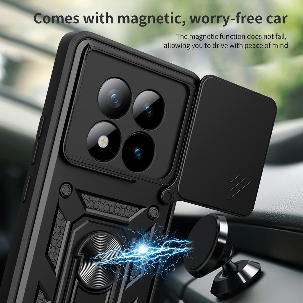 Dla Xiaomi Poco M8 Pro 5G/Redmi Note 15 Pro+ 5G (Światowy) Etui z przesuwną osłoną aparatu PC + TPU z podpórką Pokrowiec na telefon