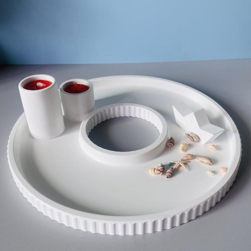 Flexible Silicone Striped Casting Molds for Epoxy Resin Concrete Plaster Reusable DIY Craft Tray with Detailing Grooves