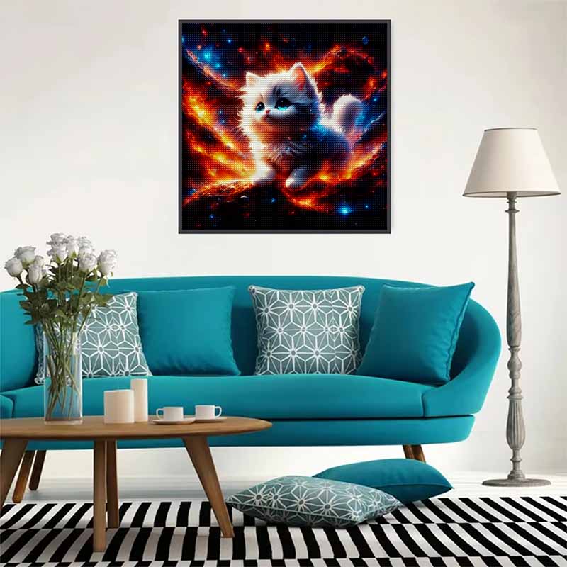 New Arrival 5D DIY Full Circle Diamond Painting "Kitten" Embroidery Cross Stitch Home Decor Gift