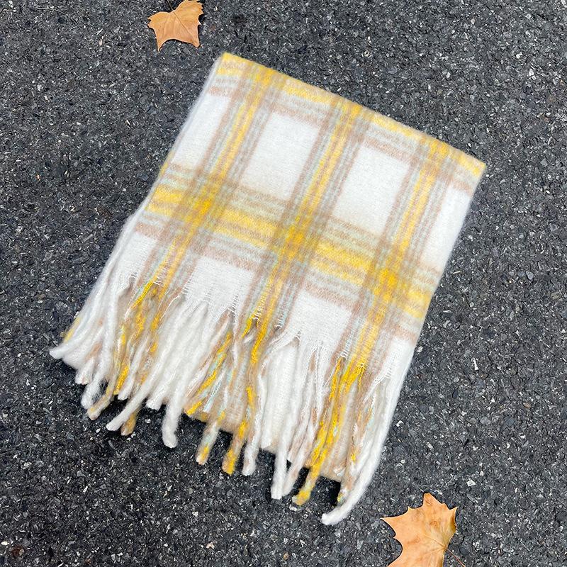 Mohair-Schal Koreanischer Stil Herbst und Winter karierter Schal Imitation Kaschmir warmer Schal Paar vielseitiger Schal