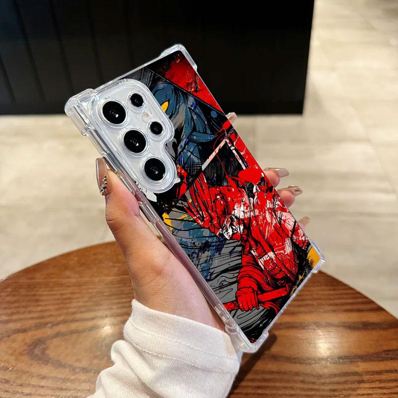 Japanese Culture Oni Mask Samurai Phone Case For Samsung Galaxy S25 FE S26 S24 S23 S22 S21 S20 Ultra S26 Plus S25FE Clear Cover