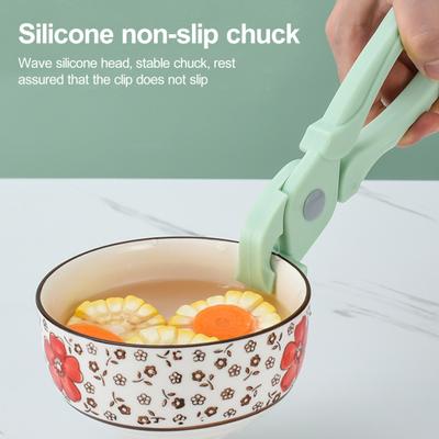 Bowl Clip Long Handle Non-Slip Dish Clamp Multi-purpose Anti-Scald Bowl Holder Clip for Home Kitchen
