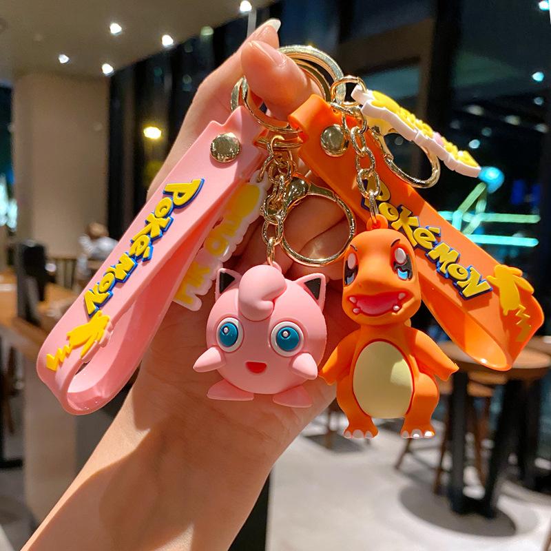 Pokemon Keychain Batch Pendant Pokemon Keyring Cute Pikachu Doll Bag Car Pendant for Birthday Kids Gift Toys Charm Bulk Gourd