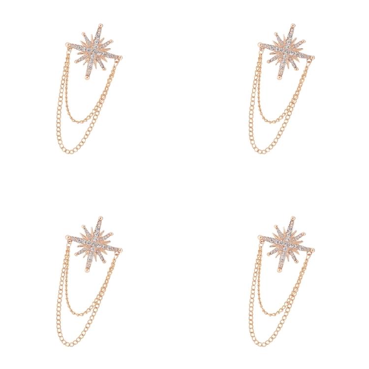 4Pcs Secure Fastening Lapel Accessories Gold/Silver Wedding Brooch For Business Travelers Corporate Gatherings