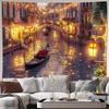 2D Romantic Venice Night View Backdrop for Home & Event Decoration