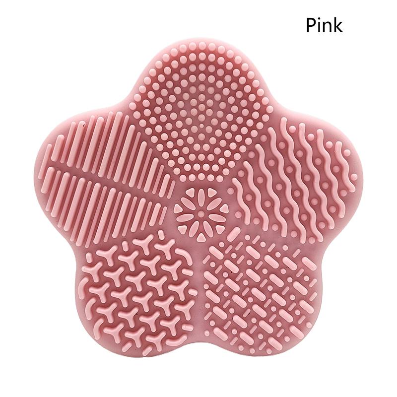 

1 шт. силиконовая подушечка для чистки кистей для макияжа в виде морской звезды, коврик для чистки кистей для макияжа, скребок для кистей для макияжа с основой розовый