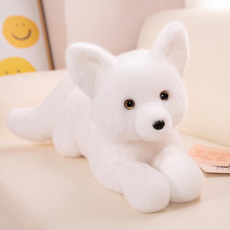 

45-90CM Cartoon Foxes Plush Playthings Extended Tail White Red Fox Doll Gentle Stuffed Huggable Pillow Birth Date Xmas Present 45cm белый