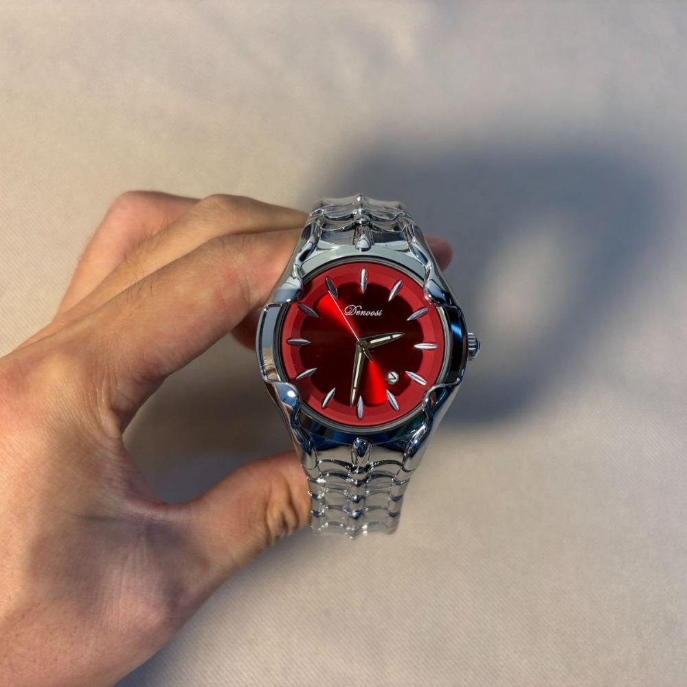 Men Stainless Steel Quartz Wristwatch Round Dial Business Casual Analog Watch Waterproof Daily Fashion Male Dress Accessory Watch