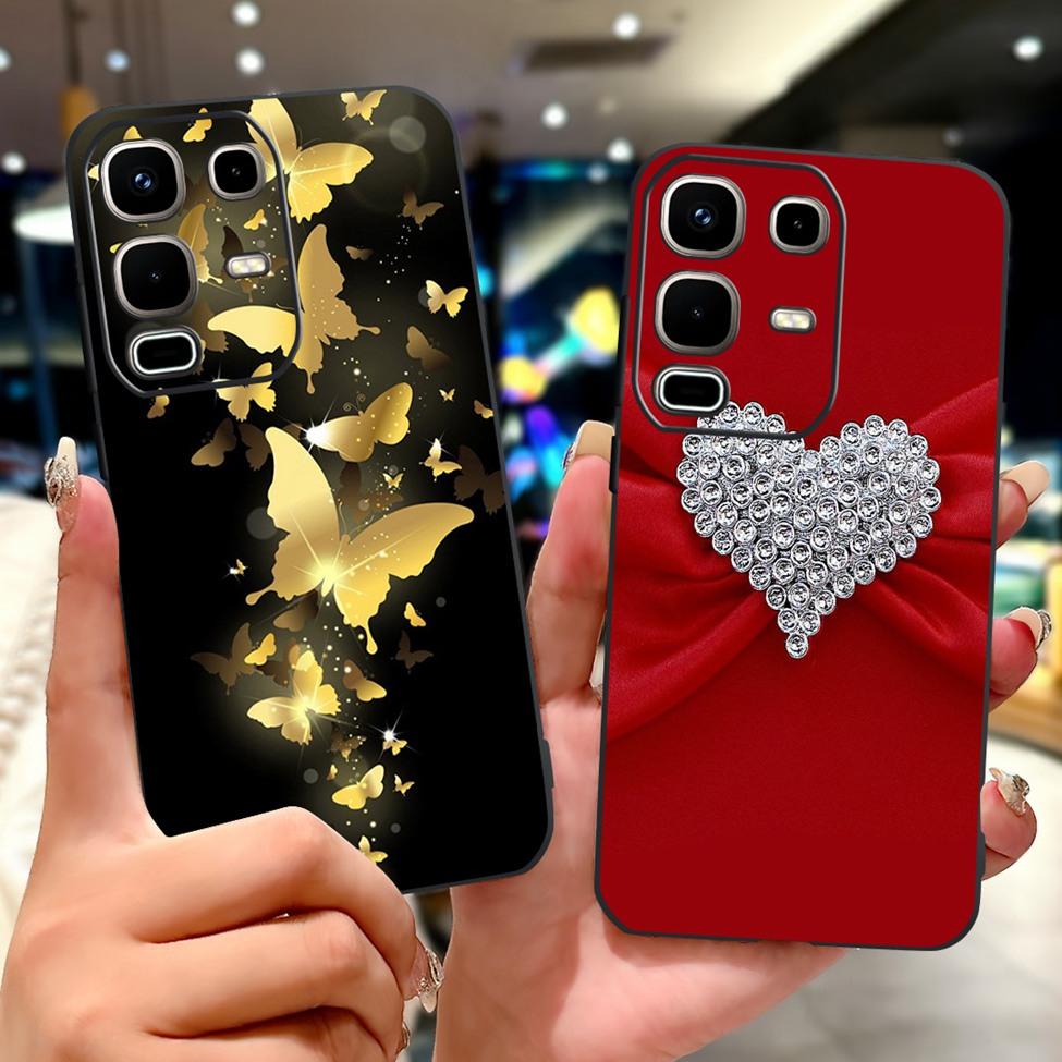 Per Infinix Note 50s X6870 Cover Posteriore Per Infinix Note 50s 5G Custodia Silicone Moda Lusso Fiori Gatto Carino Dipinto Divertente Paraurti