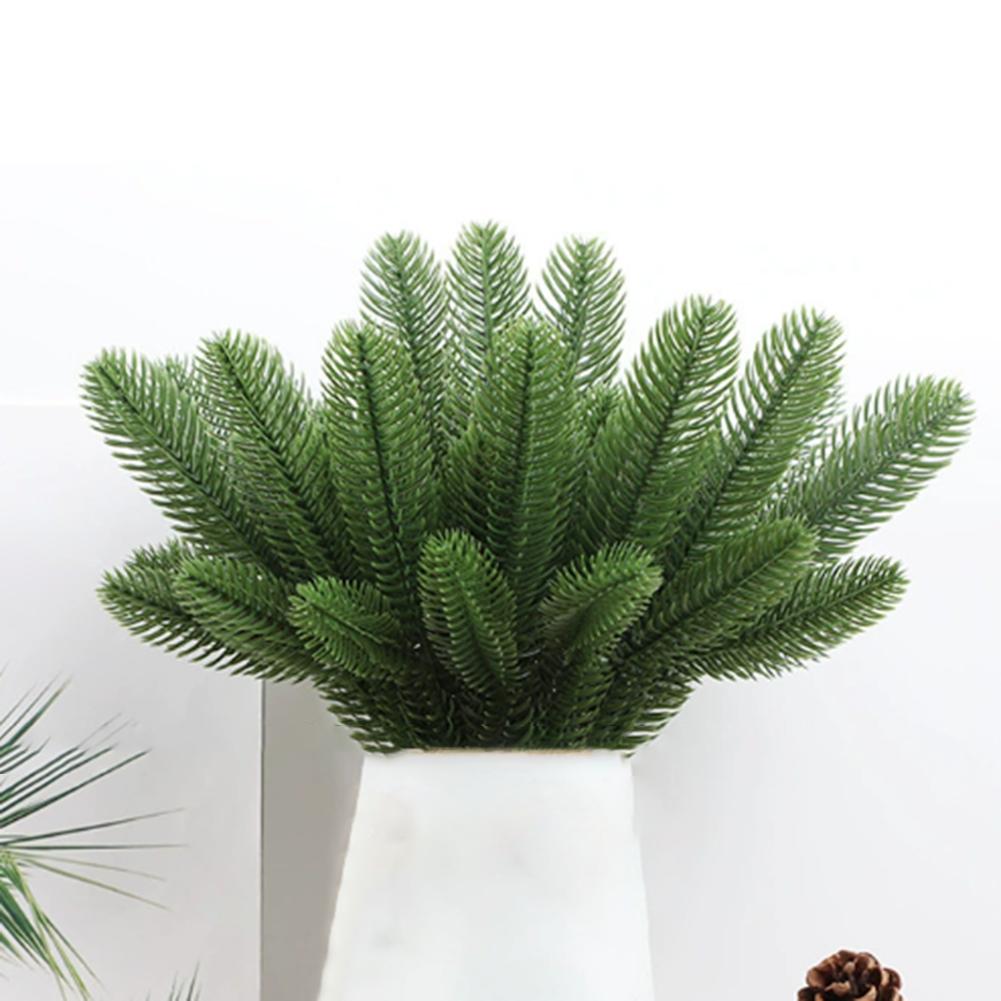 Artificial Pine Needle Branches with Berries for Christmas Holiday DIY Decoration Lightweight Flexible Material Set