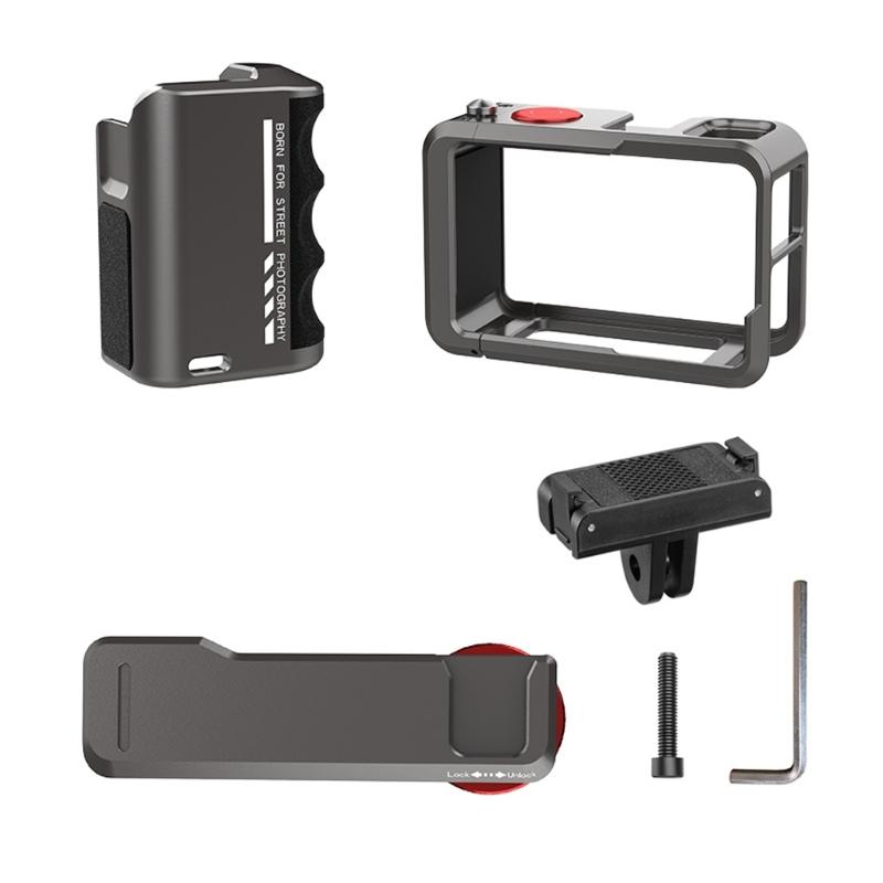Aluminum Alloy Camera Handle with Rapid Detach Mechanism for Action 5Pro/4/3 Cameras Cold Shoe Mounts Ergonomic Design