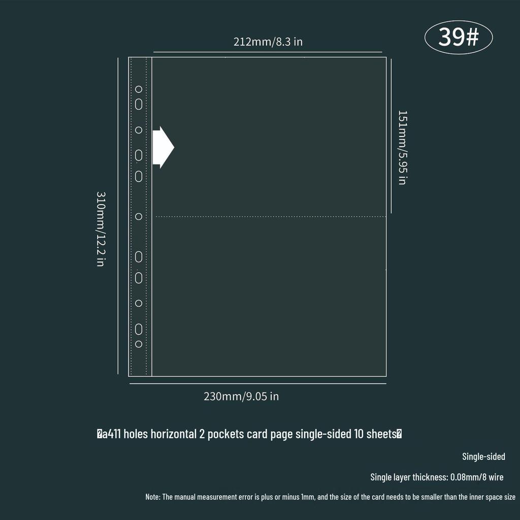 Light & Night 4-Pocket Card Album: Fits 6-Inch Polaroid & A4 Cards, High-Transparency Pages