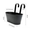 Detachable, Double Hook, Oval Flower Pot, Balcony Flower Pot, Dual-use for Railing and Fence, Hanging Type, Metal, Flower Pot Hanging Bucket
